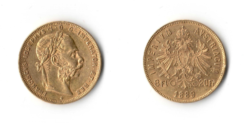 Austria, 8 Fiorini 1889 SPL+